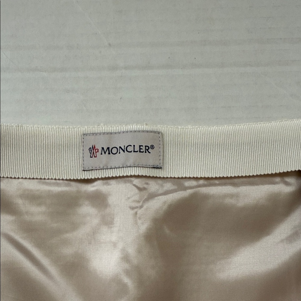 Moncler Cream Tweed Mini Skirt FR 48 XL Cotton Blend Luxury Designer - Picture 2 of 5